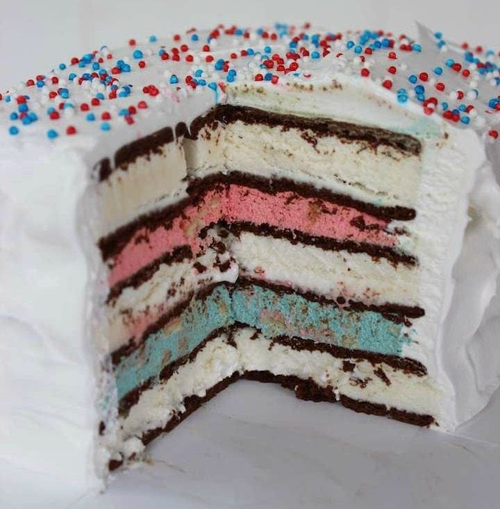 Easy Red White And Blue Ice Cream Sandwich Cake