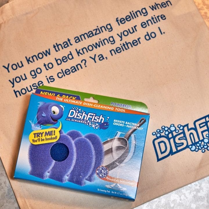 Clean with DishFish the perfect scrubbing sponge #lovemydishfish