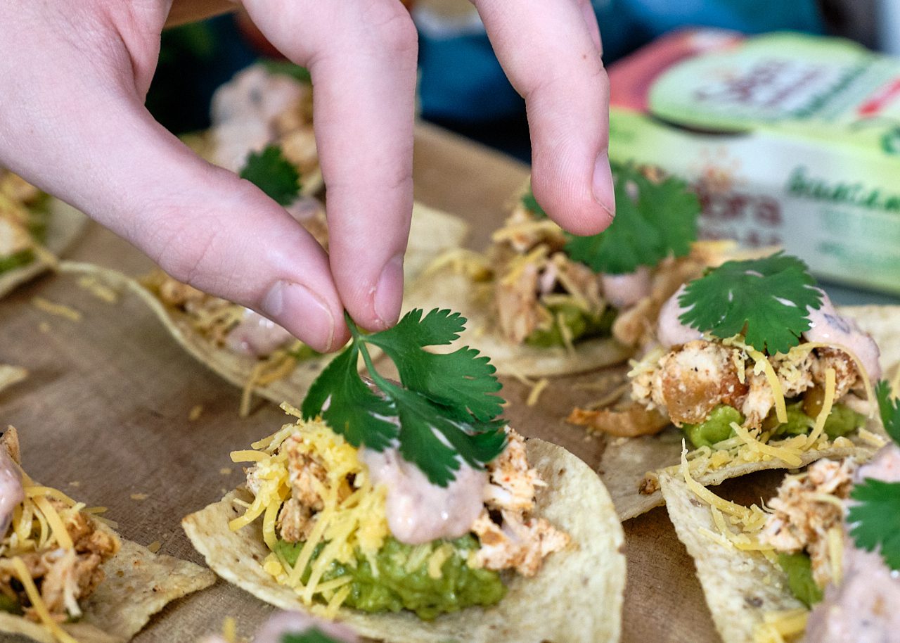 Mini Chicken Tostadas Recipe Dinner Appetizer Divine Lifestyle