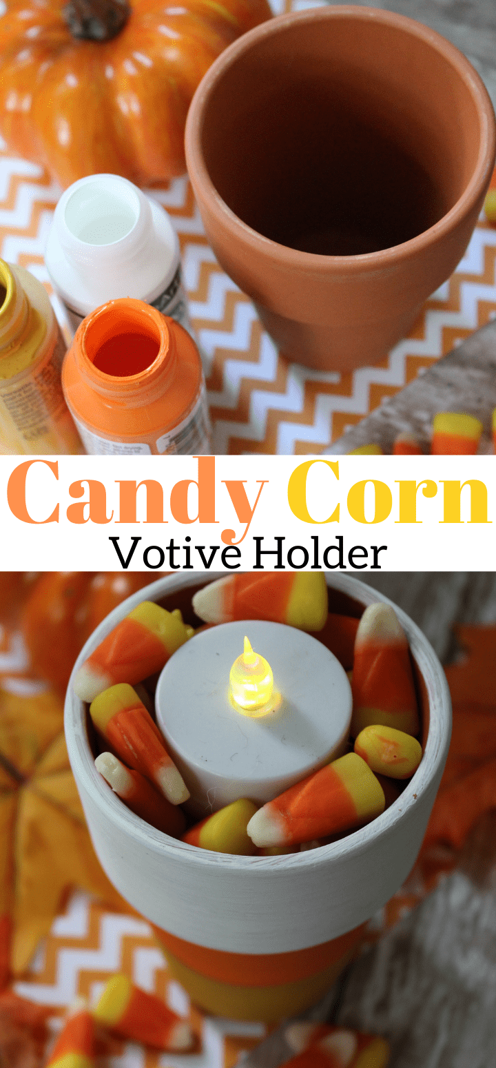 Easy Halloween DIY: Candy Corn Votive Holder