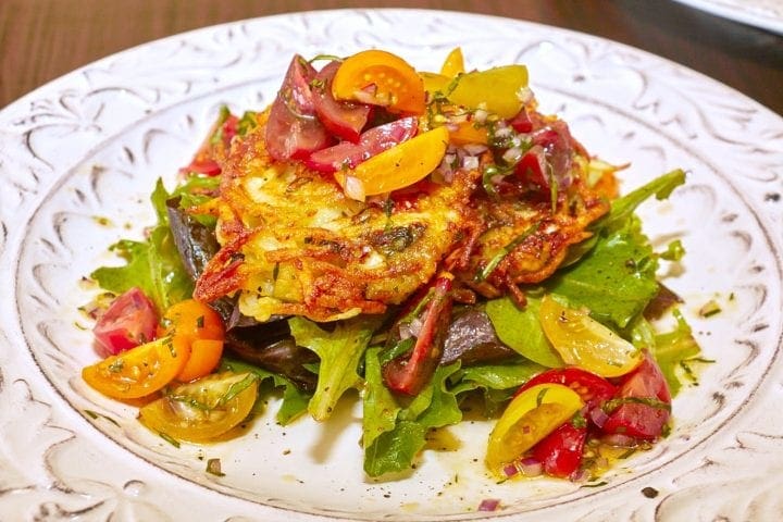 Chevre Potato Cakes with Fresh Tomato Salad Recipe 3