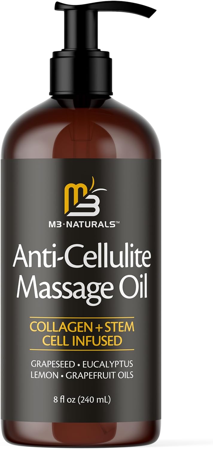 M3 Naturals Collagen and Stem Cell Skin Tightening Anti Cellulite Massage Oil