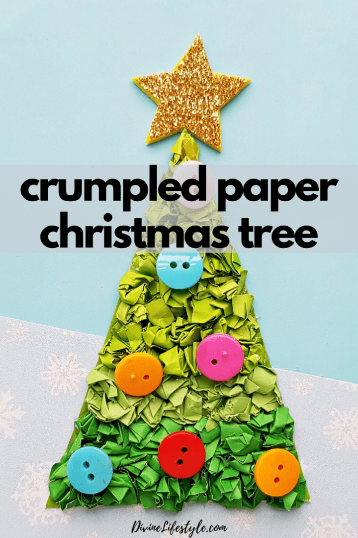 DIY Crumpled Paper Christmas Tree Craft