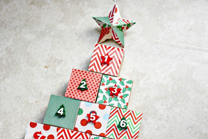 DIY Christmas Tree Advent Calendar Paper Mache Boxes