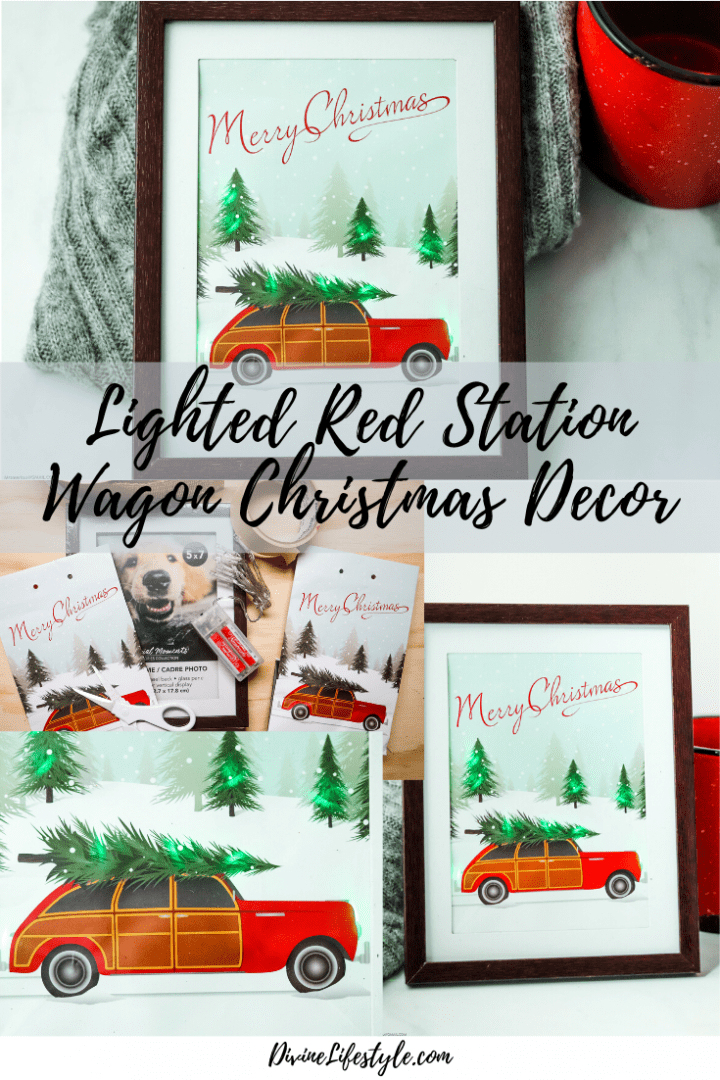 DIY Lighted Red Station Wagon Christmas Decor
