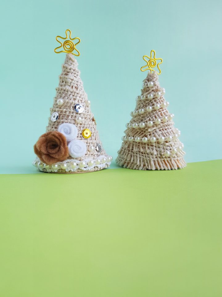 DIY Mini Vintage Christmas Trees Centerpiece