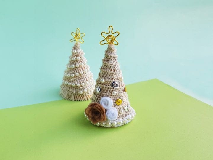 DIY Mini Vintage Christmas Trees Centerpiece