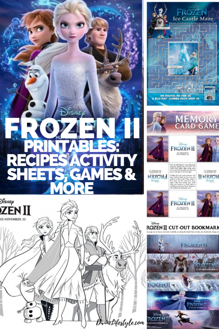 FROZEN II Printables Recipes Activity Sheets and Games Disney