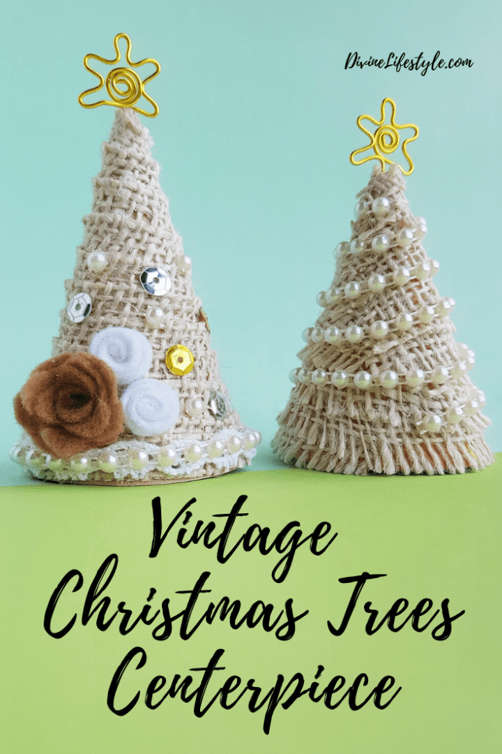 DIY Vintage Christmas Trees Centerpiece