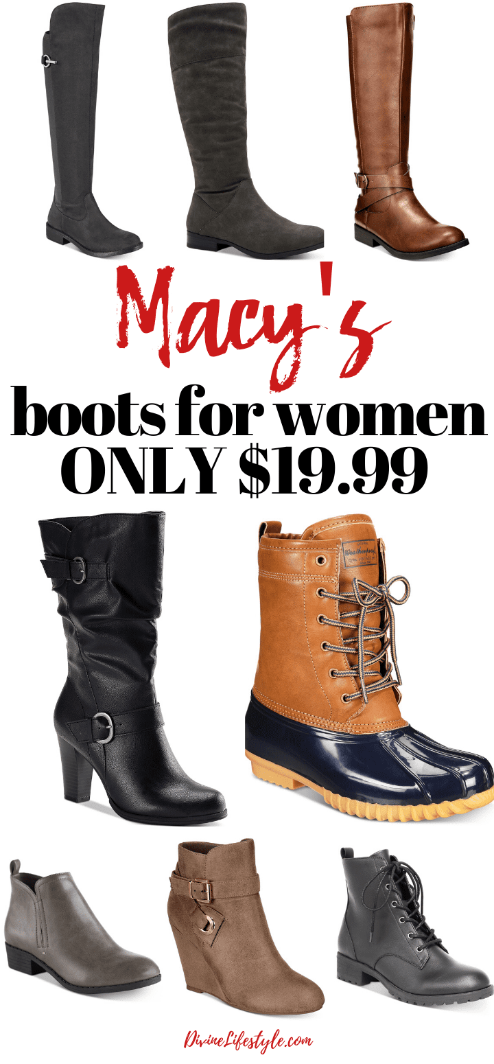 Women's Boots at Macy's for $19.99