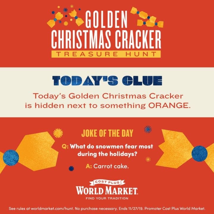 Celebrate the Season with Cost Plus World Market and Join the Golden Christmas Cracker Treasure Hunt