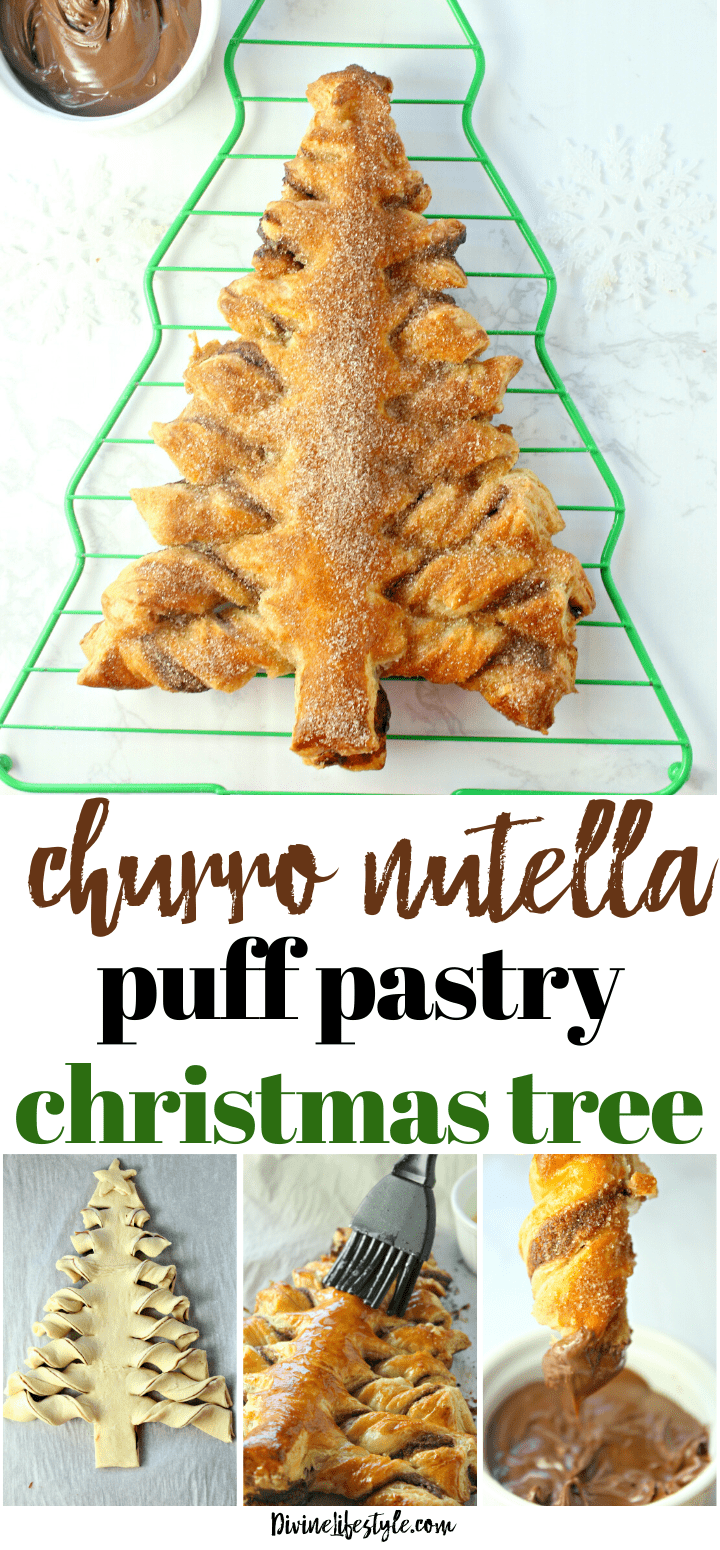 Churro Nutella Puff Pastry Christmas Tree