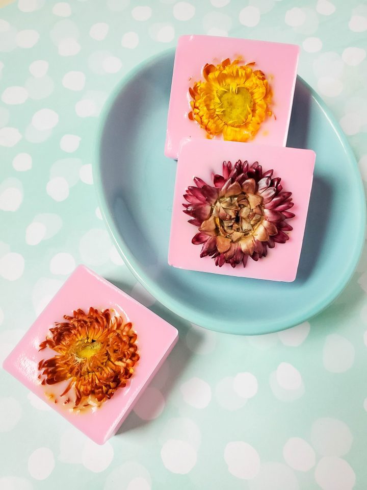 DIY Dried Flower Violet Goat Milk Soap