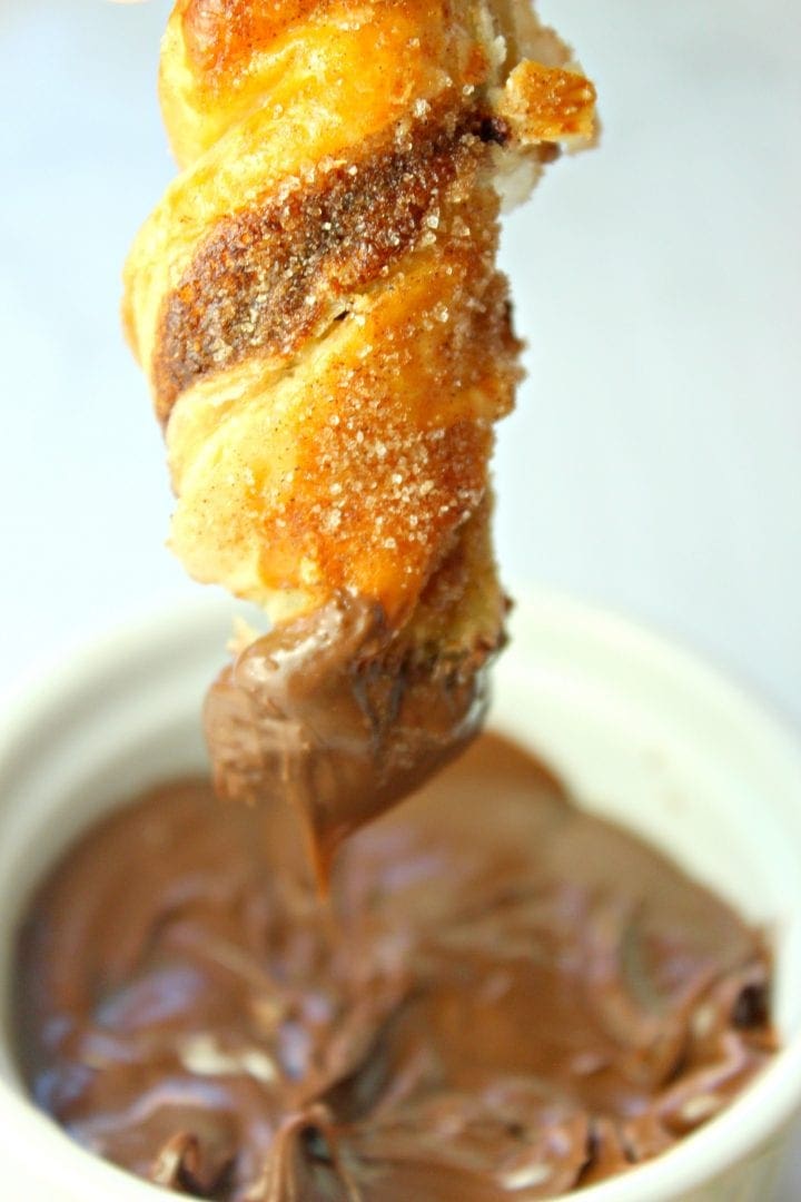 Churro Nutella Puff Pastry Christmas Tree