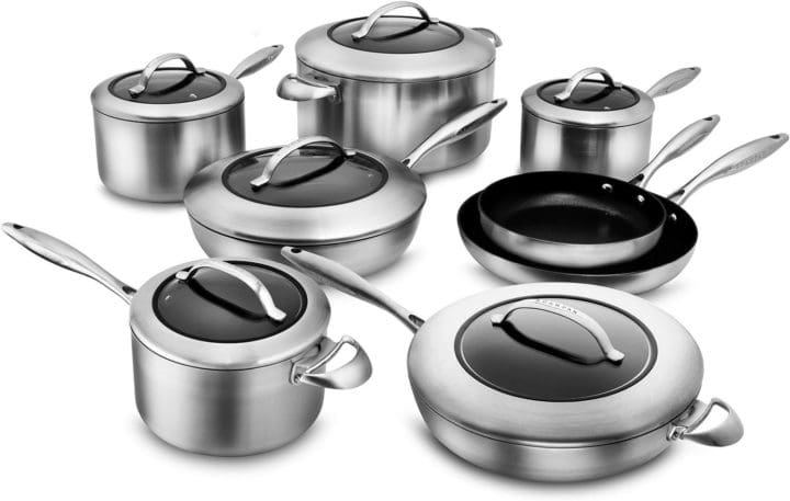 Scanpan CTX piece Stainless Steel Cookware Set with Stratanium Nonstick Coating