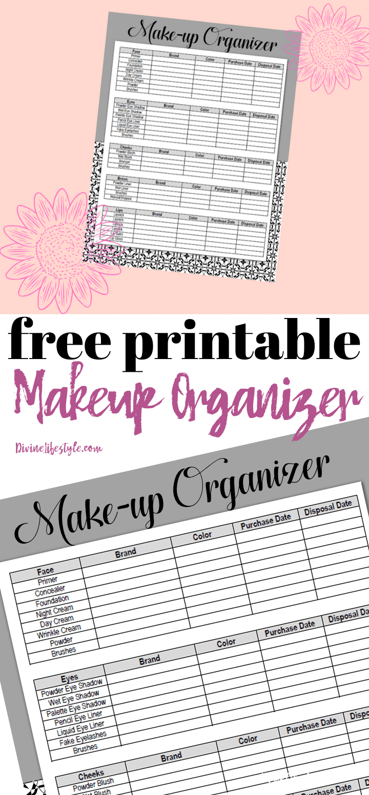 Makeup Organizer: Printable Cosmetic Inventory Tracker