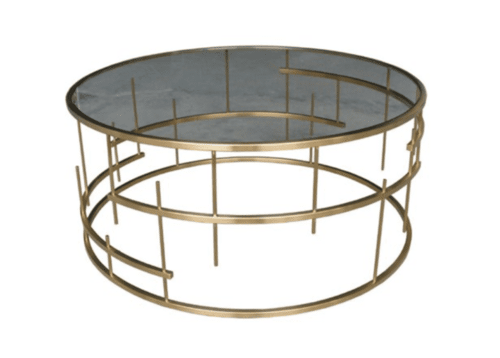 Chic Sitting Room Ideas One Kings Lane Loyola Round Coffee Table in Gold