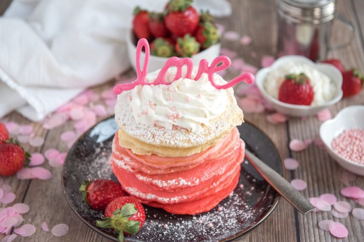 Valentine's Day LOVE Ombre Pancakes Recipe