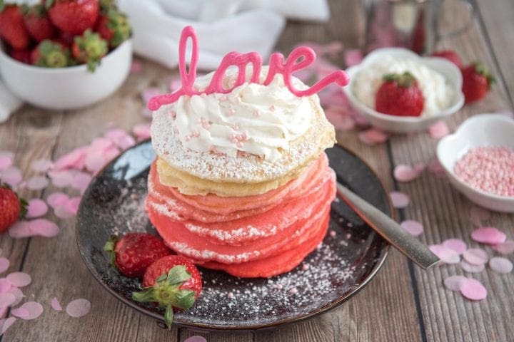 Valentine's Day LOVE Ombre Pancakes
