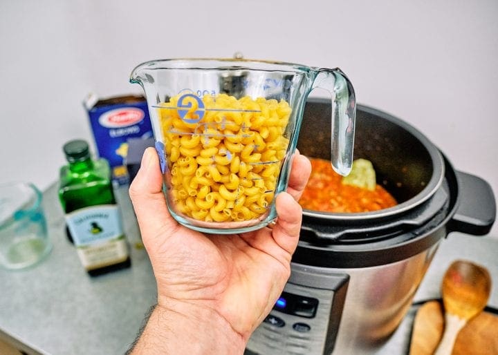 Instant Pot American Goulash Recipe - Add 2 cups Elbow Mac