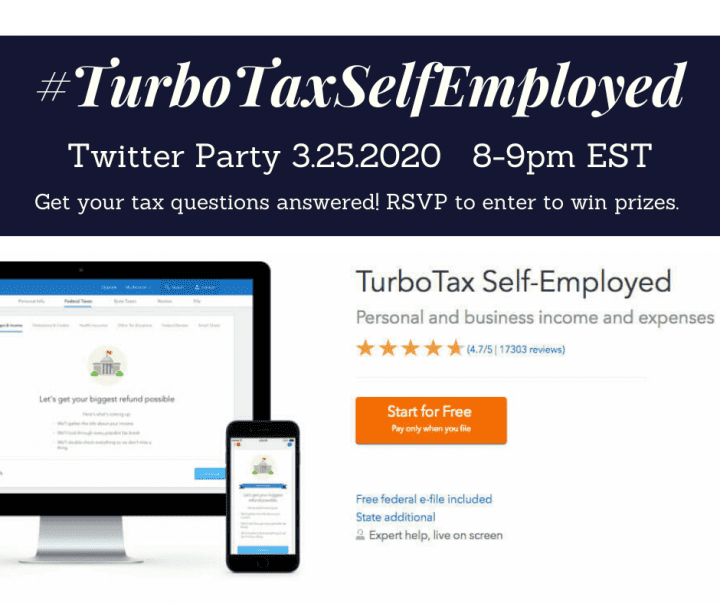 RSVP for the #TurboTaxSelfEmployed Twitter Party 3.25.2020 8-9pm EST