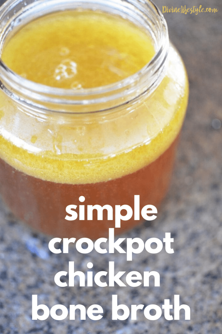 Simple Crockpot Chicken Bone Broth crockpot bone broth chicken