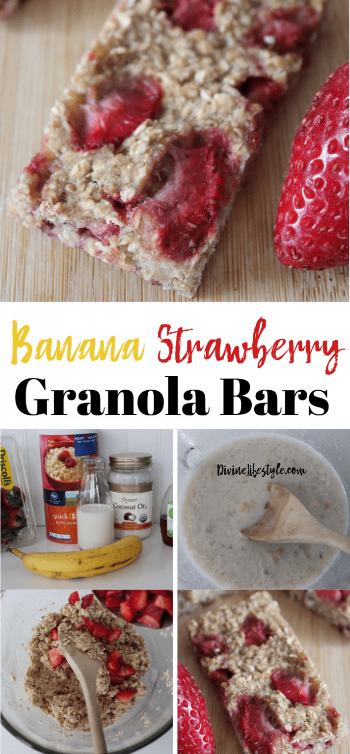 Banana Strawberry Granola Bar Recipe Breakfast Divine Lifestyle