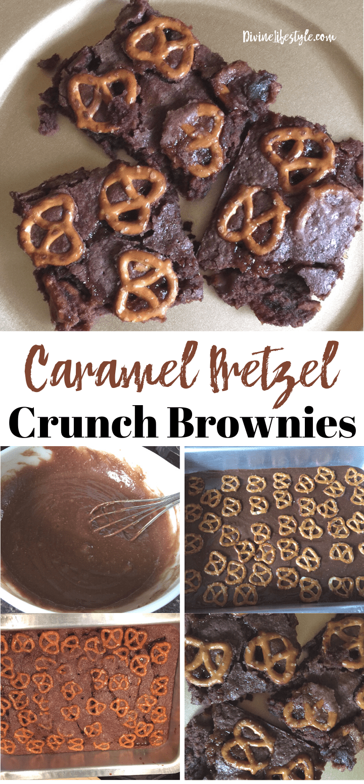 Caramel Pretzel Crunch Brownies