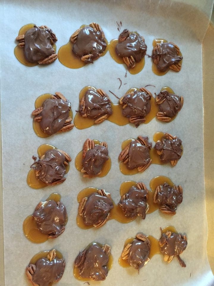 Chocolate Pecan Turtle Clusters