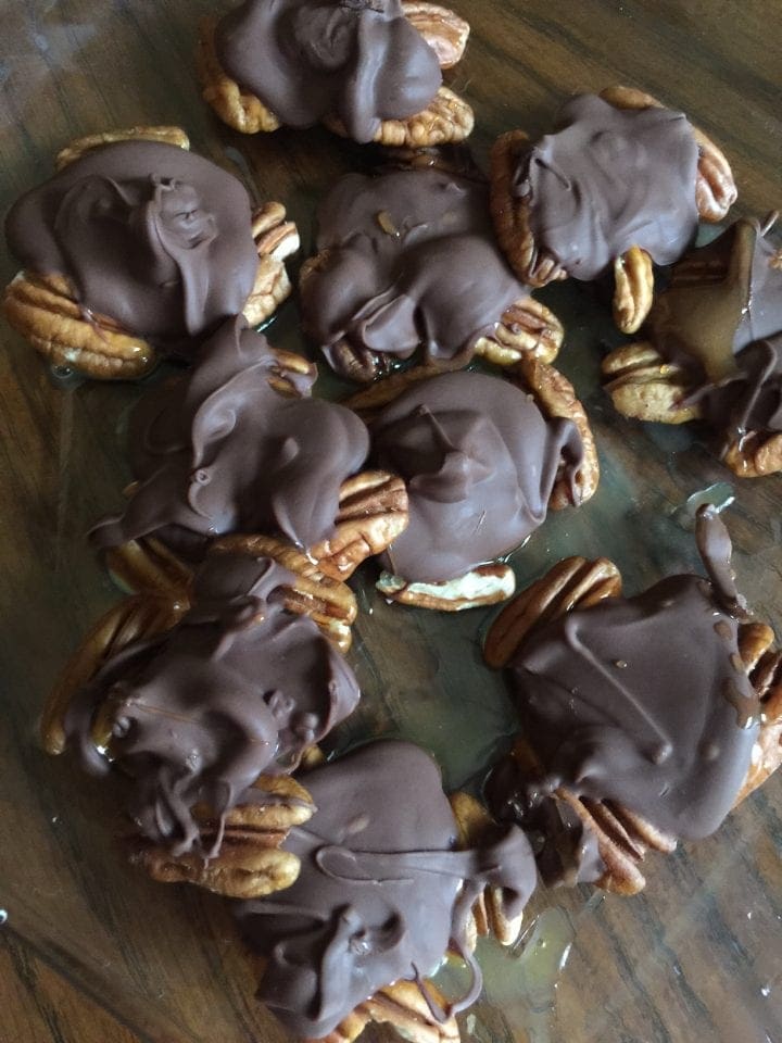 Chocolate Pecan Turtle Clusters