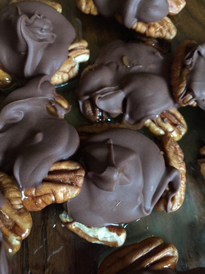 Chocolate Pecan Turtle Clusters