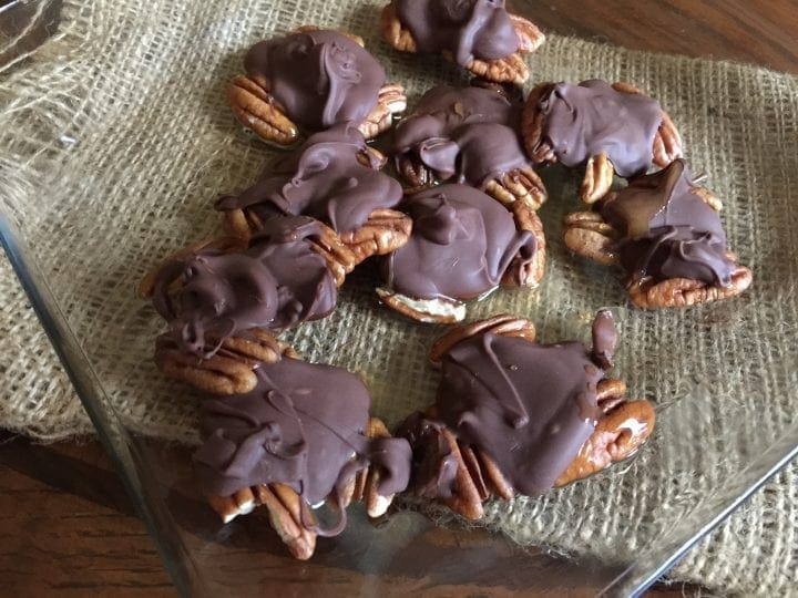 Chocolate Pecan Turtle Clusters