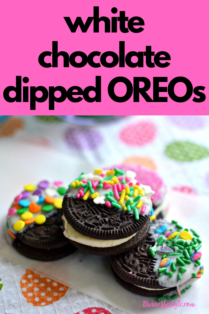 Easter White Chocolate Dipped OREOs Cookies Divine Lifestyle