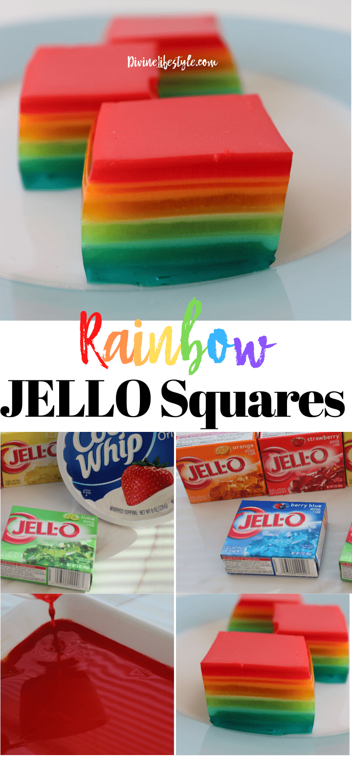 Rainbow Jello Squares