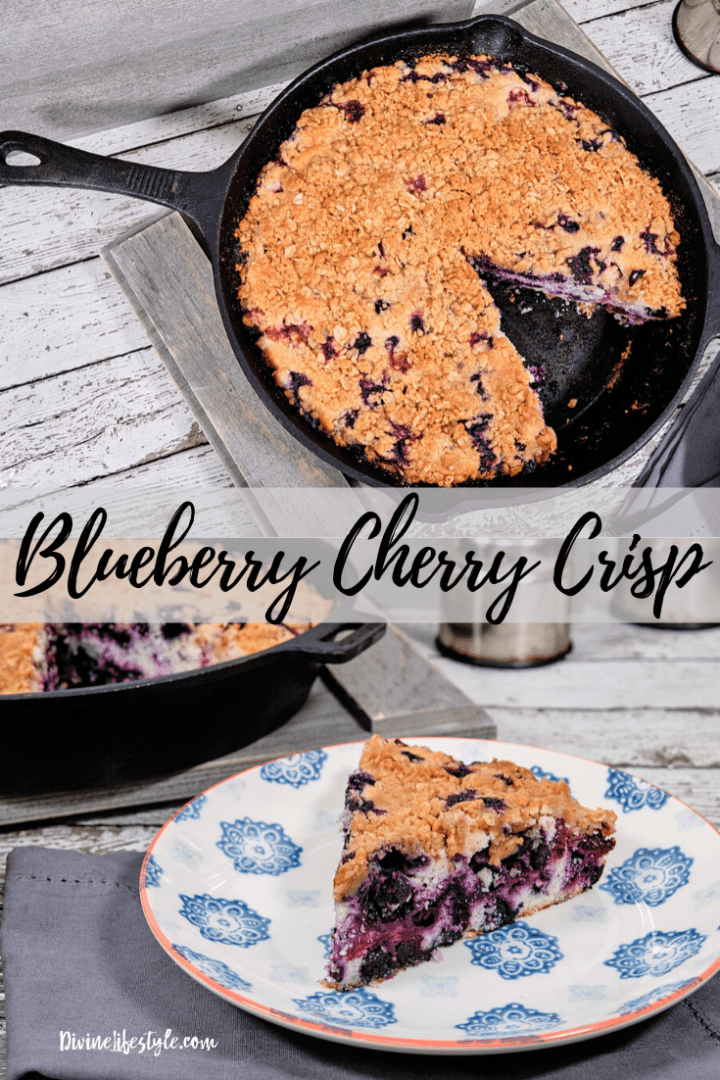 mixed berry and ginger crumb cast iron cake