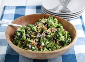 Easy Broccoli Salad with Bacon and Cheddar