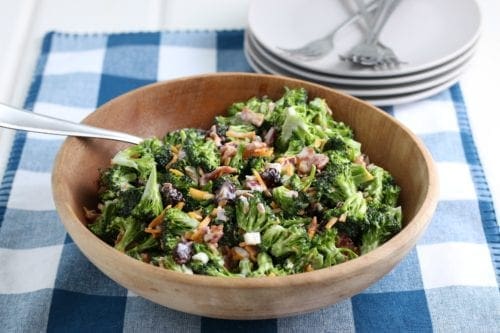 Easy Broccoli Salad with Bacon and Cheddar