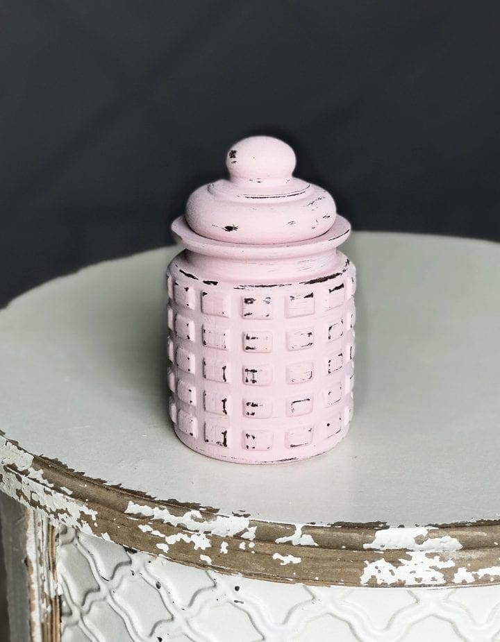 Easy DIY Chalk Paint on Glass Jars for Bathroom Vanity