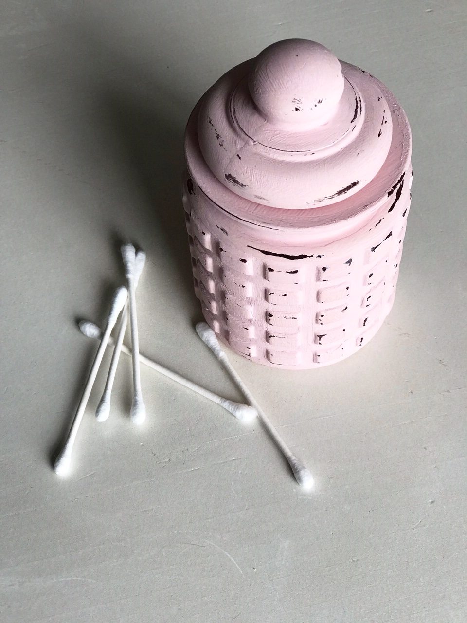 Easy DIY Chalk Paint on Glass Jars for Bathroom Vanity