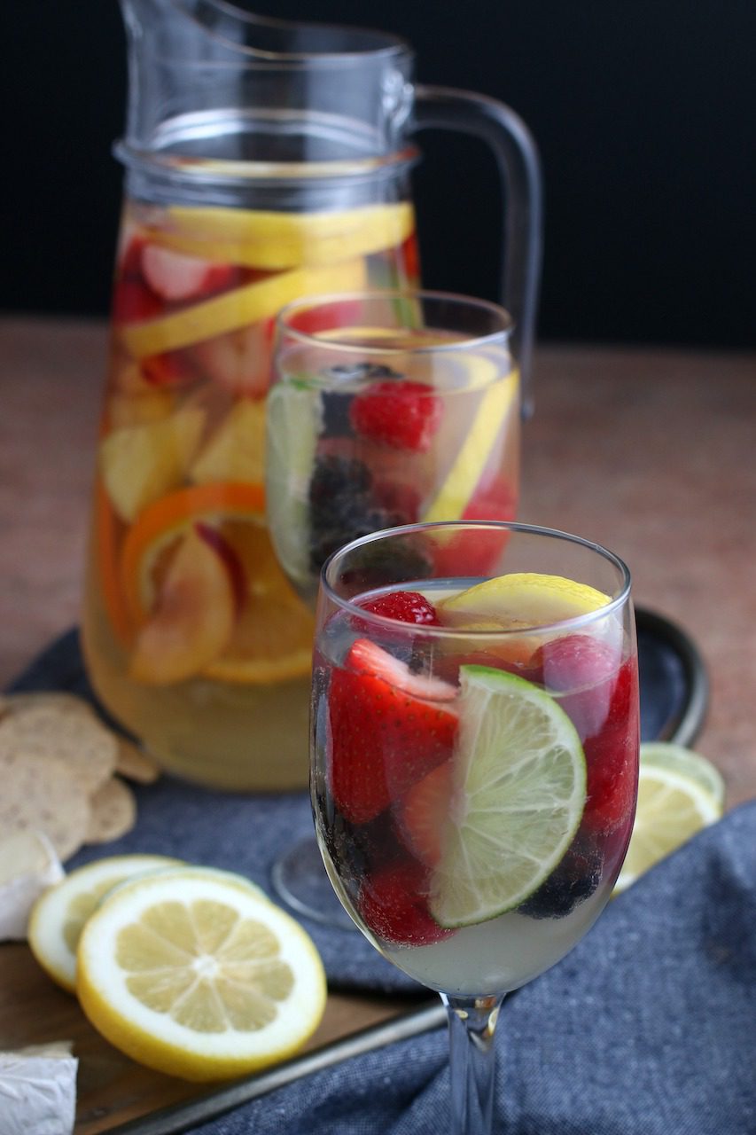Easy Fruity Summer White Sangria Recipe with Rum