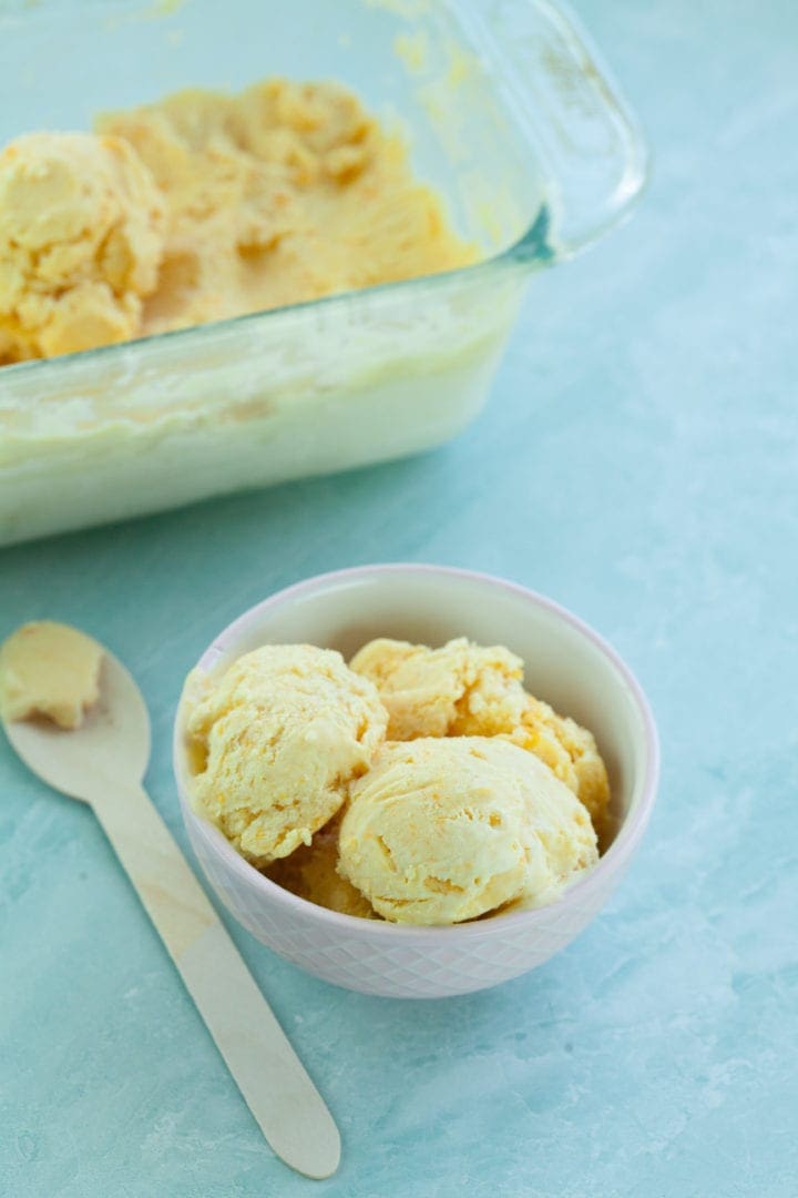 Easy No Churn Homemade Mango Ice Cream Recipe
