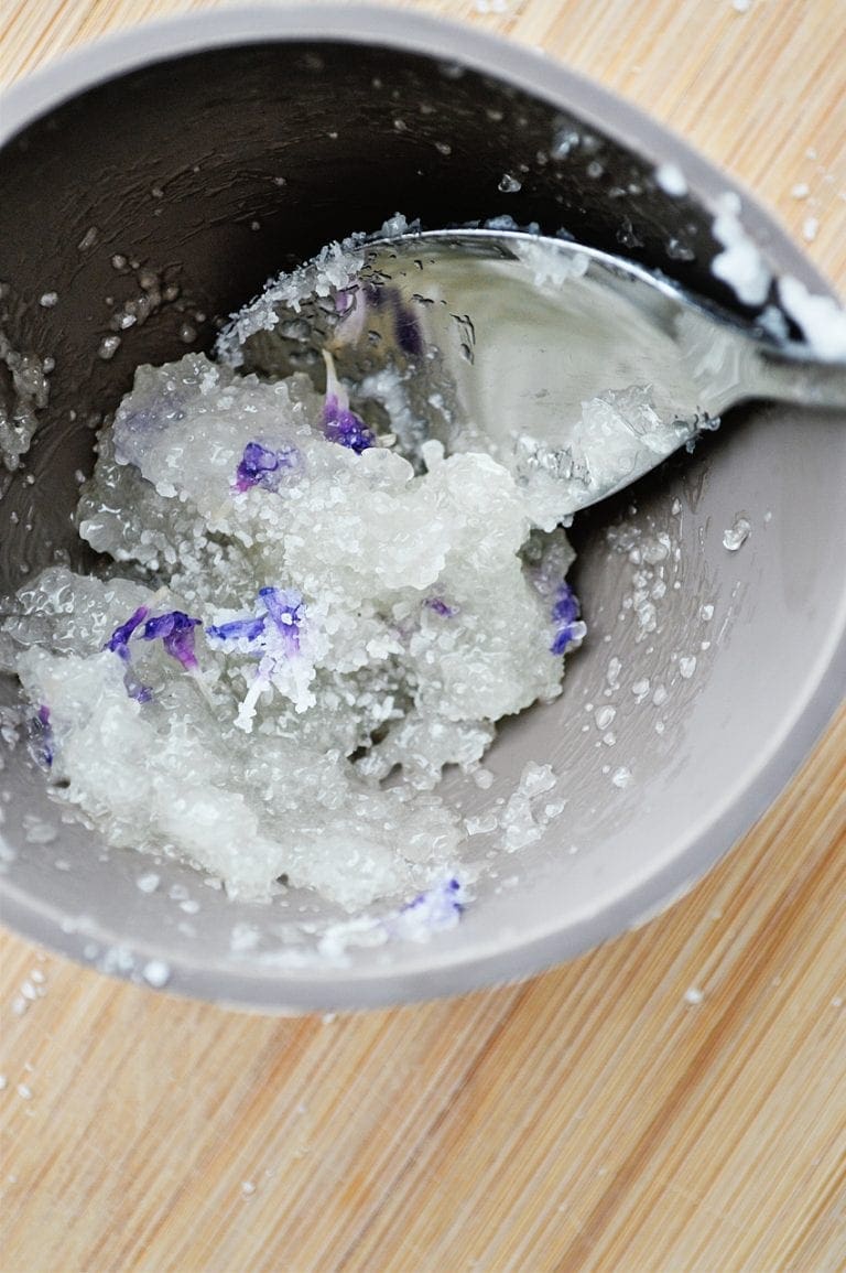 Homemade Lavender Coconut Oil Salt Scrub Beauty Products