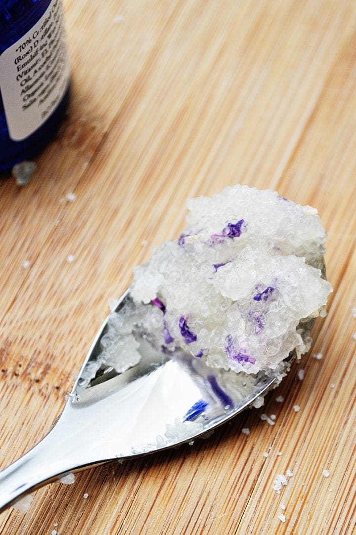 Homemade Lavender Coconut Oil Salt Scrub