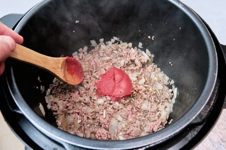 Instant Pot Homemade Hamburger Helper Recipe - Add Tomato