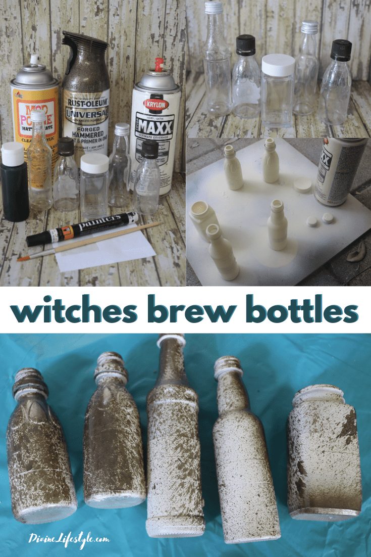 DIY Halloween Witches Brew Ingredients Bottles halloween witch potions halloween witch decorations diy witches lair halloween decorations