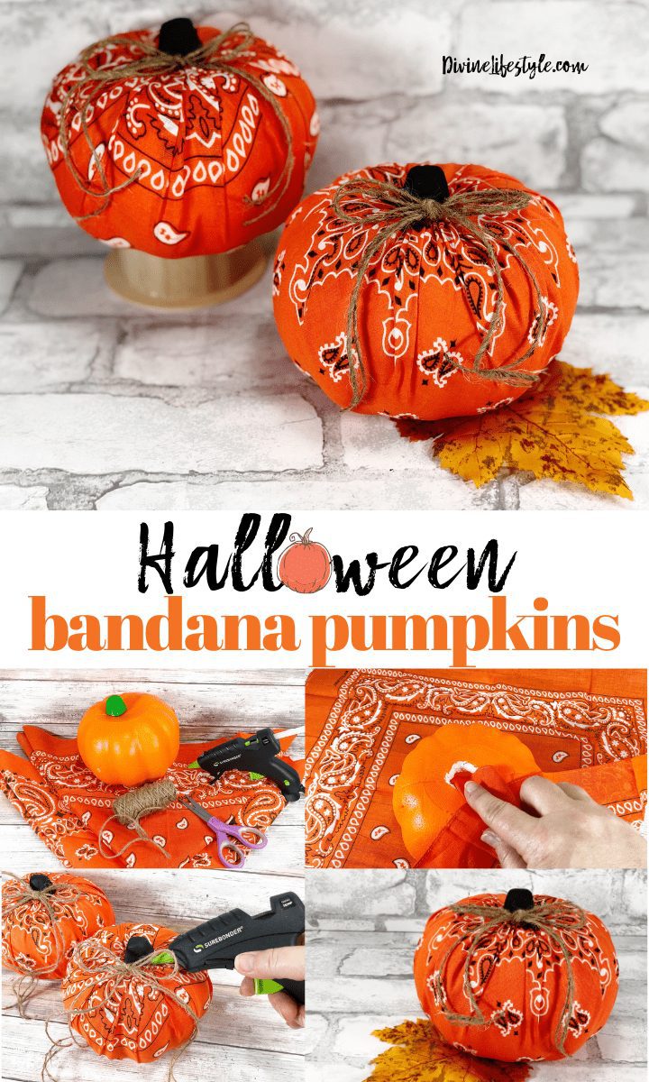 How to Make Cloth Pumpkins Tutorial - Rustic Bandana Pumpkins Halloween Craft