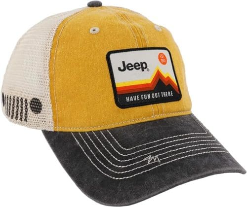 Jeep Have Fun Out There Patch Garment Washed Trucker Hat Unstructured