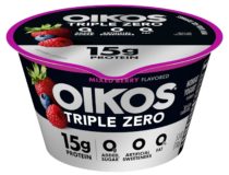 Oikos Triple Zero Mixed Berry Nonfat Greek Yogurt % Fat g Added Sugar and Artificial Sweeteners Just Delicious High Protein Yogurt OZ Cup