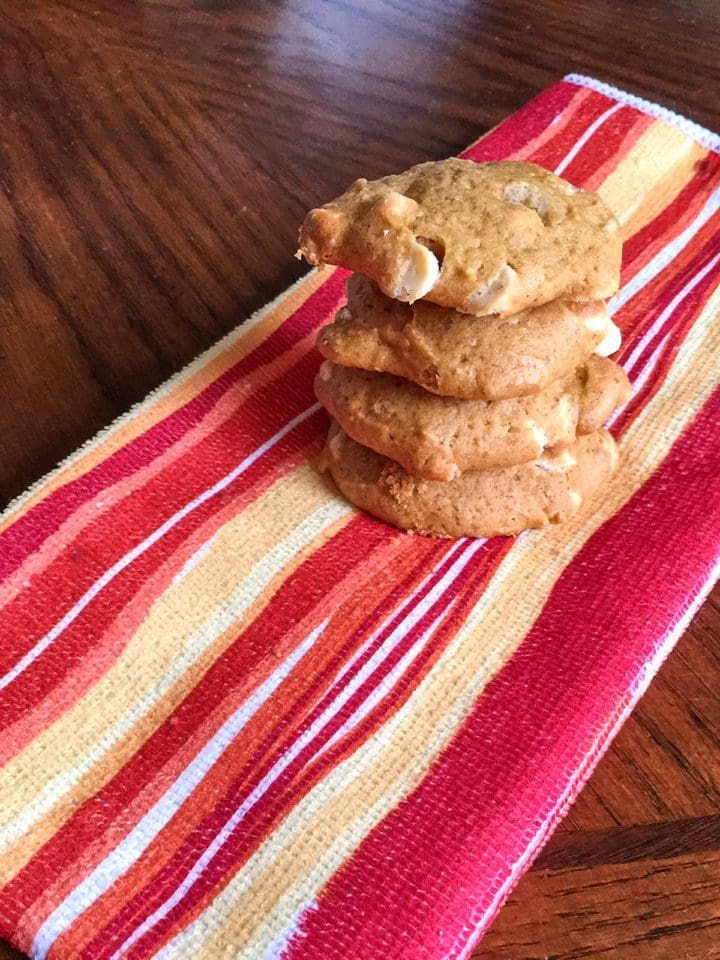 Pumpkin White Chocolate Macadamia Nut Cookies Single Stack