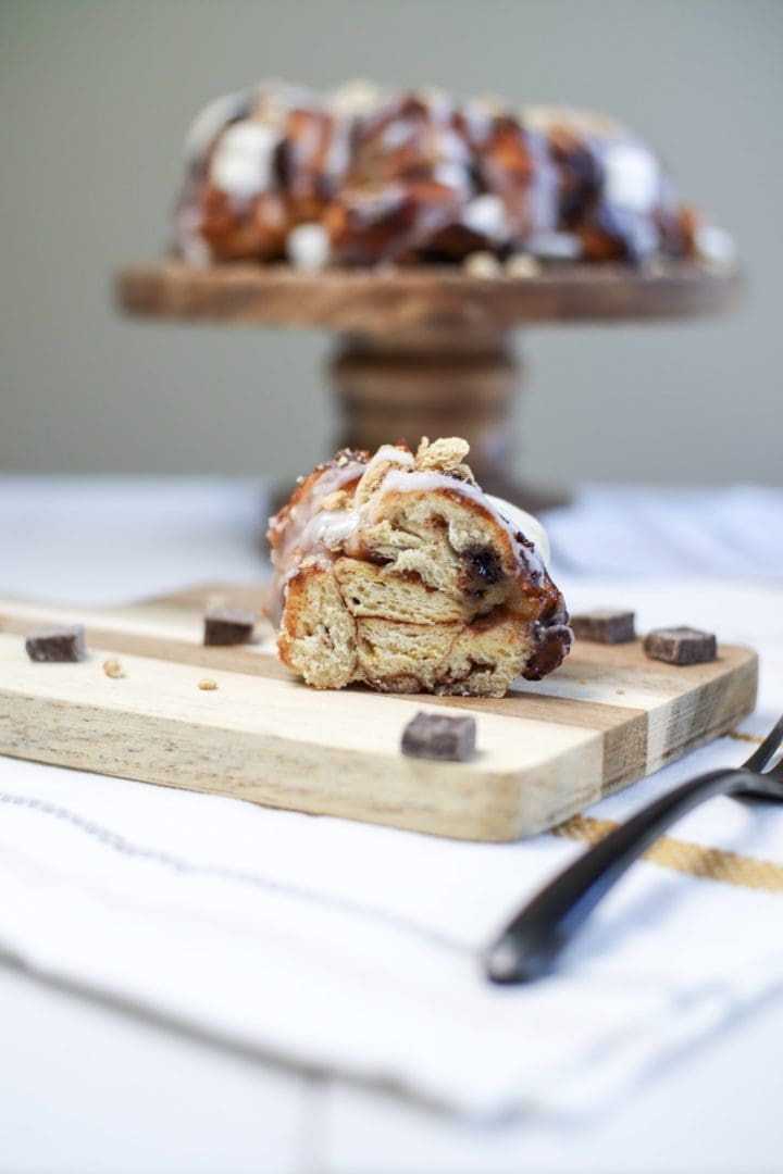 Smores Cinnamon Roll Monkey Bread